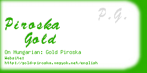 piroska gold business card